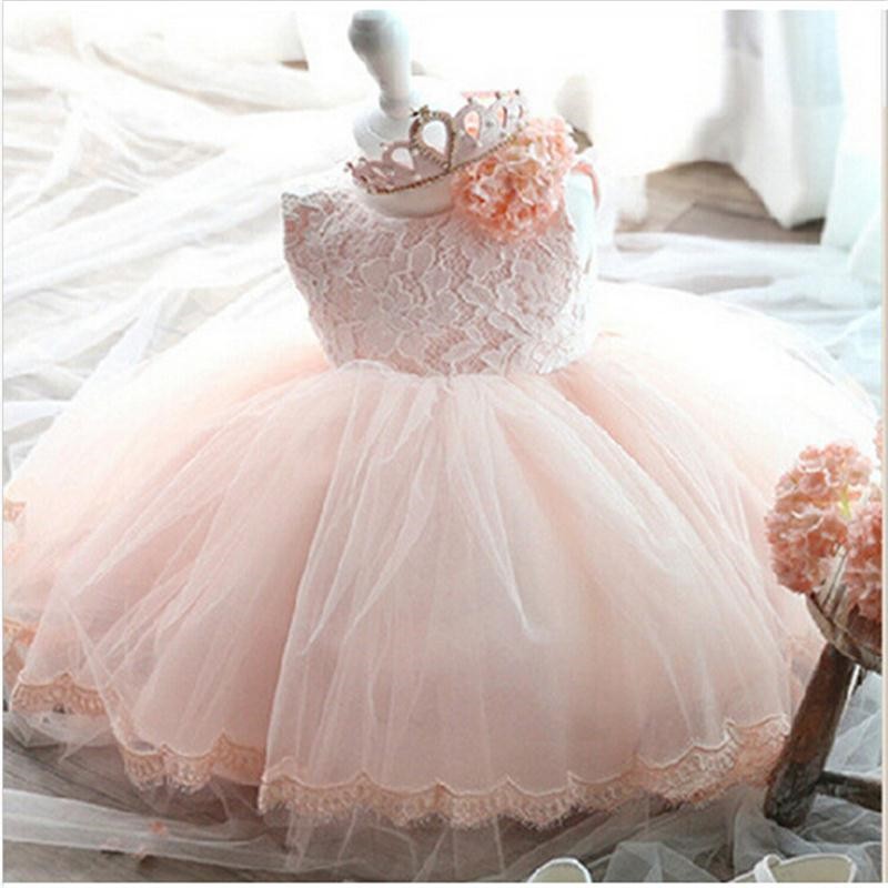 Newborn Flower Pageant Princess Dress Baby Girl Wedding Party Tutu Dresses 0-24M 