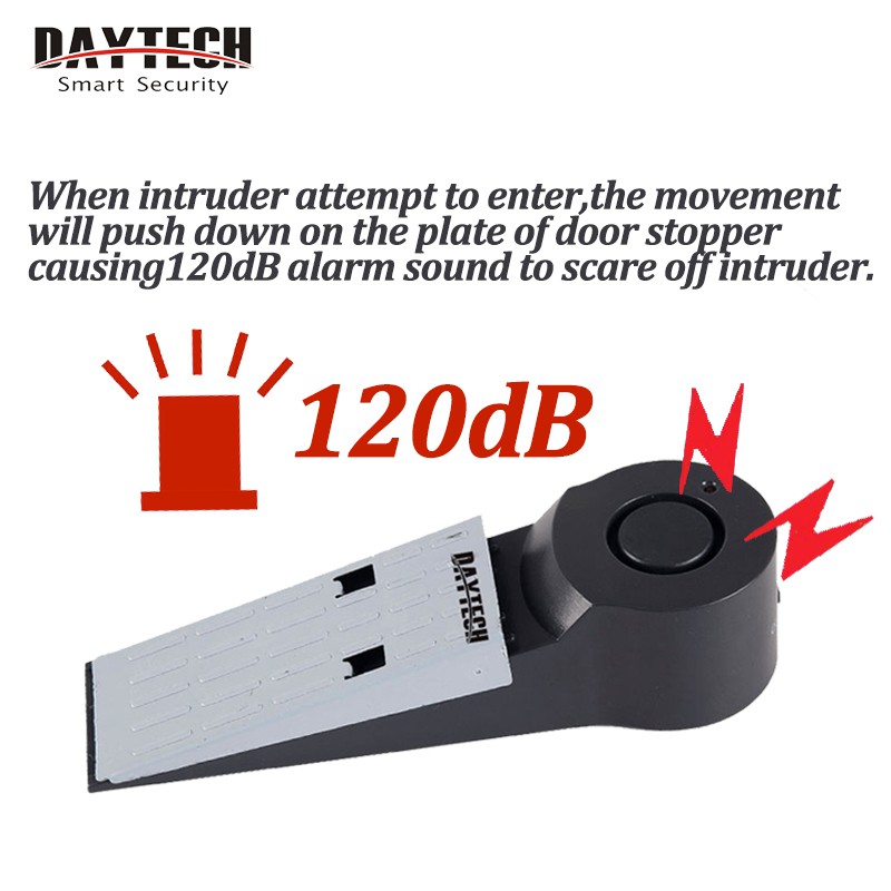 Daytech Door Stop Alarm Without Battery 120 Db Alarm Sound Dsa02