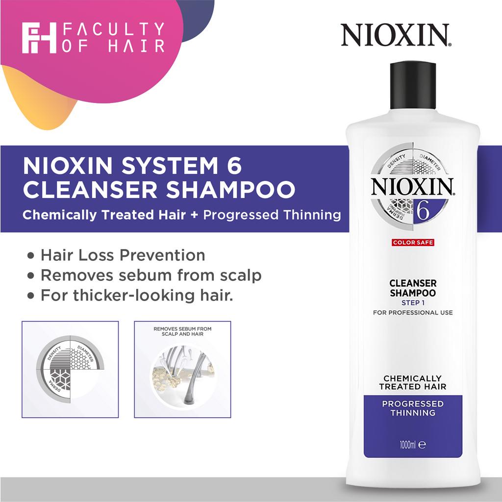 Nioxin System 6 Cleanser Shampoo For Chemically Treated Hair With Progressed Thinning 1000ml 4502