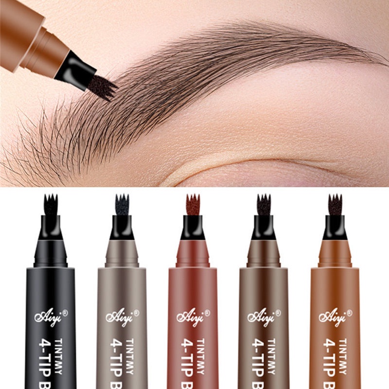 4 Points Eyebrows Pen 4D Hair-like Eyebrow Tattoo Pen Waterproof Fine Sketch Liquid Lazy 4D Imitation Ecological Eye Brow Pencil Eyeliner Liquid Eyebrow Pencil Eyebrow Makeup Eye makeup waterproof eyebrow pencil