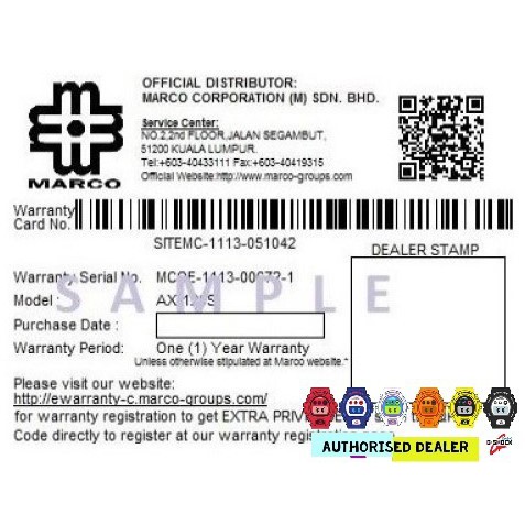 g shock marco warranty