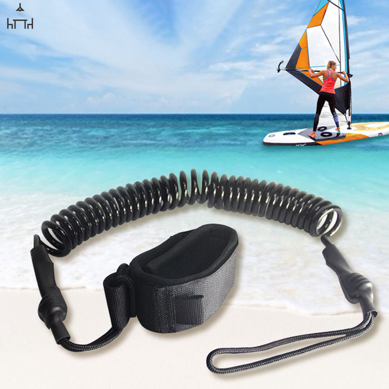 【YR】10FT Coiled Surfboard Leash Surfing Stand Up Paddle Board Surf Paddle Board SUP Cord Leash