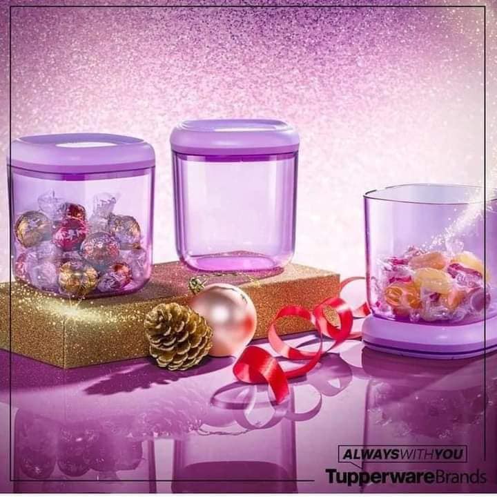 CRYSTALLINE CANISTER/ BEKAS KUIH RAYA TUPPERWARE/ BEKAS CANTIK TUPPERWARE