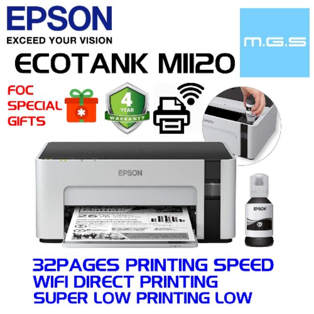 Heavy Duty Epson M1120 Ecotank Monochrome M1120 Wi Fi Ink Tank Printer Similar M200 M1200 Shopee Malaysia