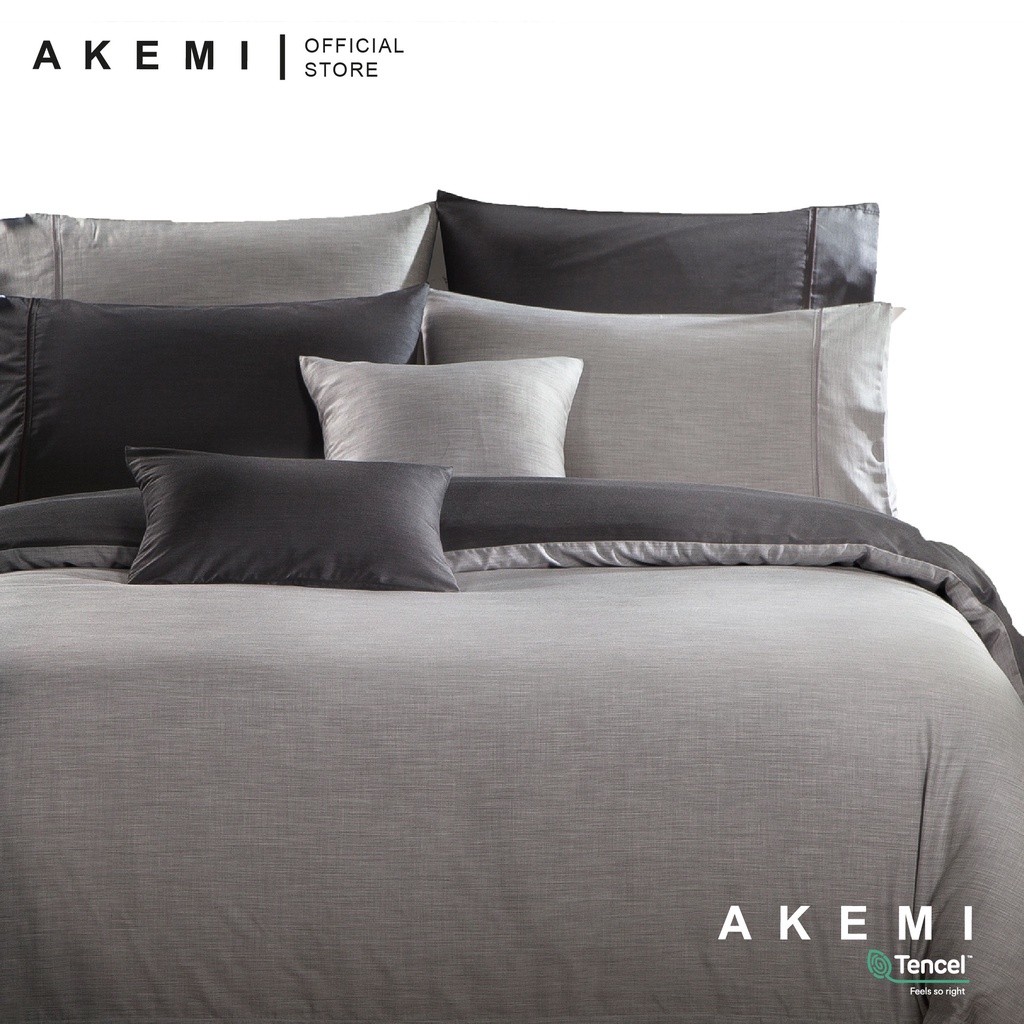 AKEMI Tencel Charcoal Concord Fitted Sheet Set 930TC (Super Single