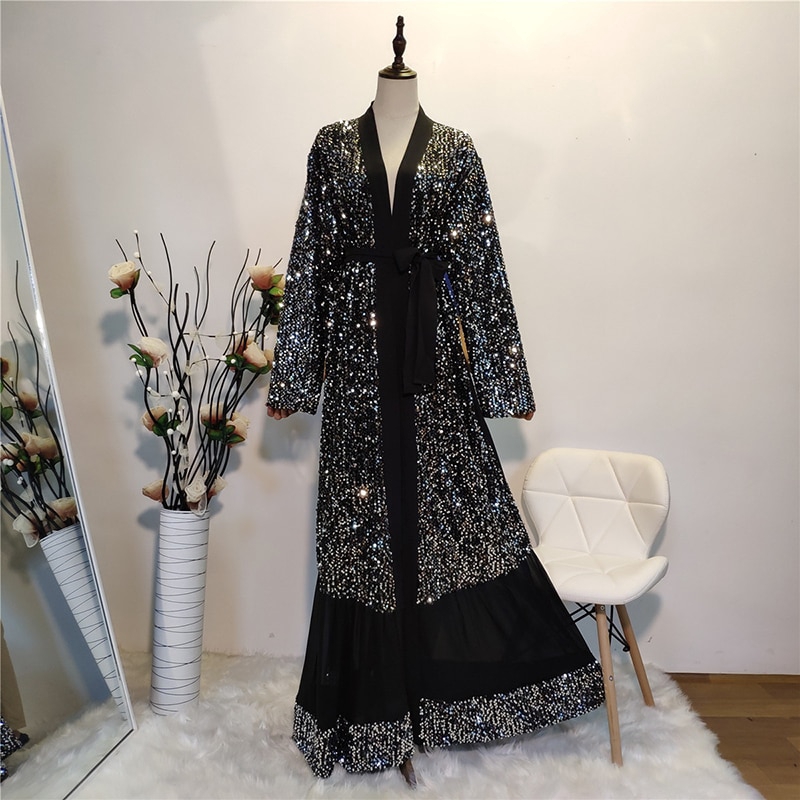 black sequin abaya