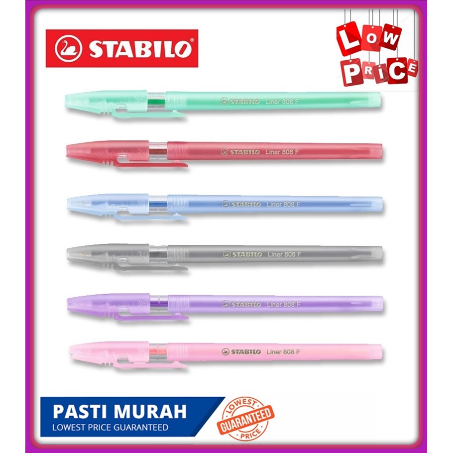 STABILO 808F LINER BALL PEN 808 F / 808 M(Red) | Shopee Malaysia
