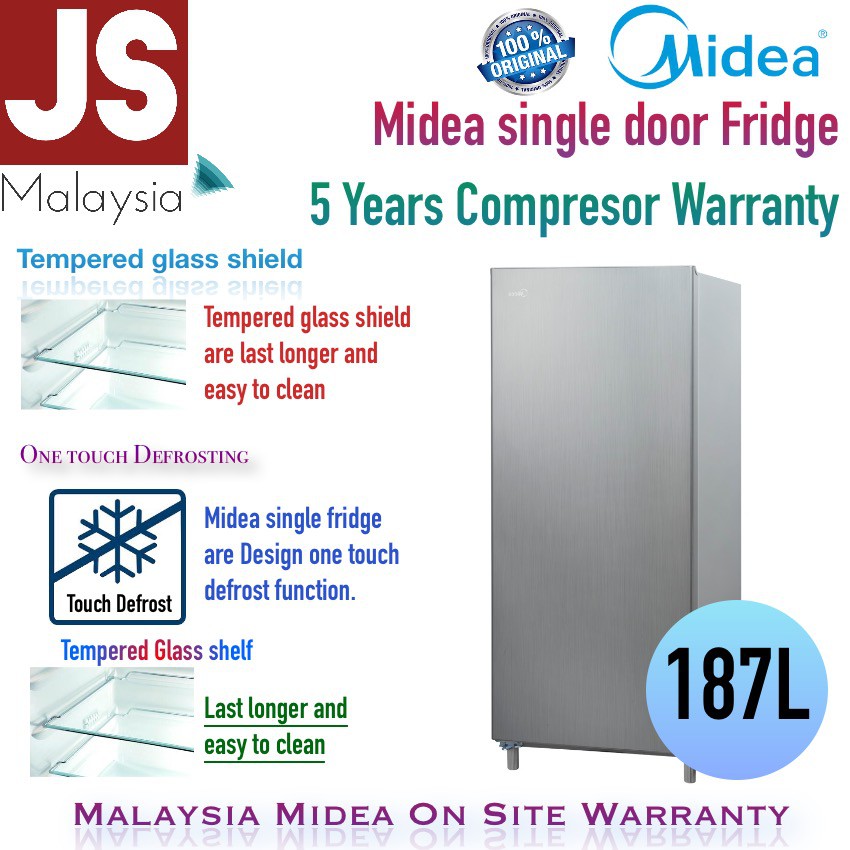 Midea Fridge 187l Refrigerator Ms 235 One Touch Defrost Shopee Malaysia