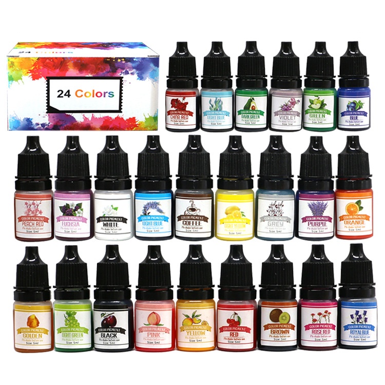 24 Colors Epoxy Resin Pigment Transparent Non-Toxic Concentrate ...