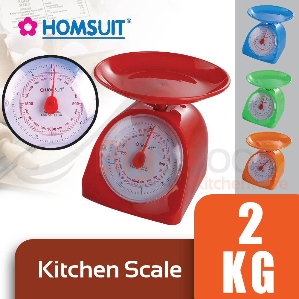 HOMSUIT Kitchen Scale 2kg - Red