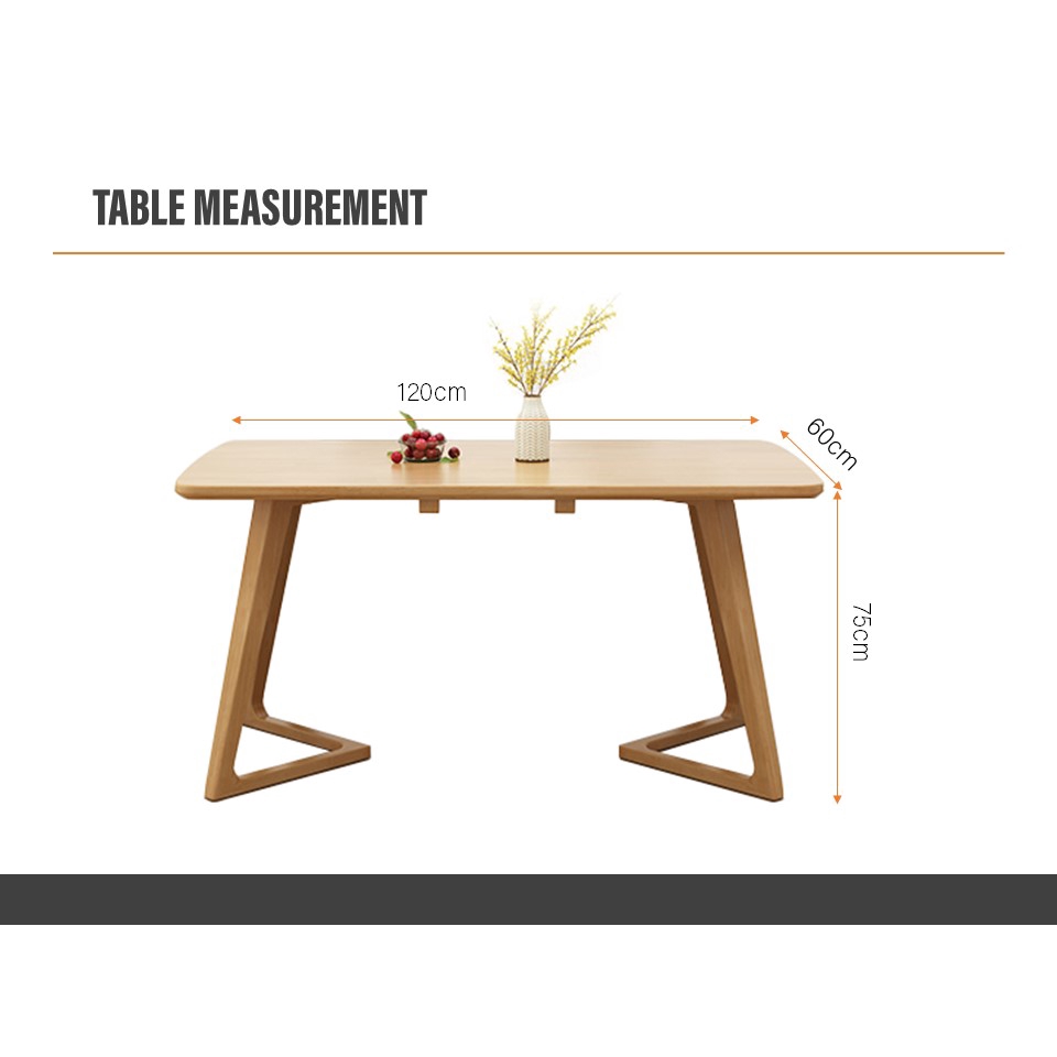 FINSSO: [120cm x 60cm] Europe Design Solid Wood Table/ Dining Set/ 餐桌