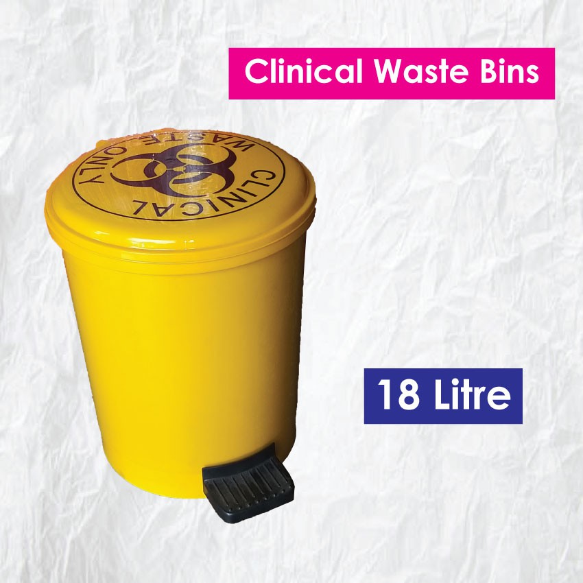 Clinical Waste Pedal Bins / Medical Waste Bins / Yellow Pedal Dustbin