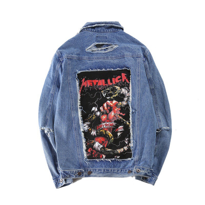 mens destroyed jean jacket