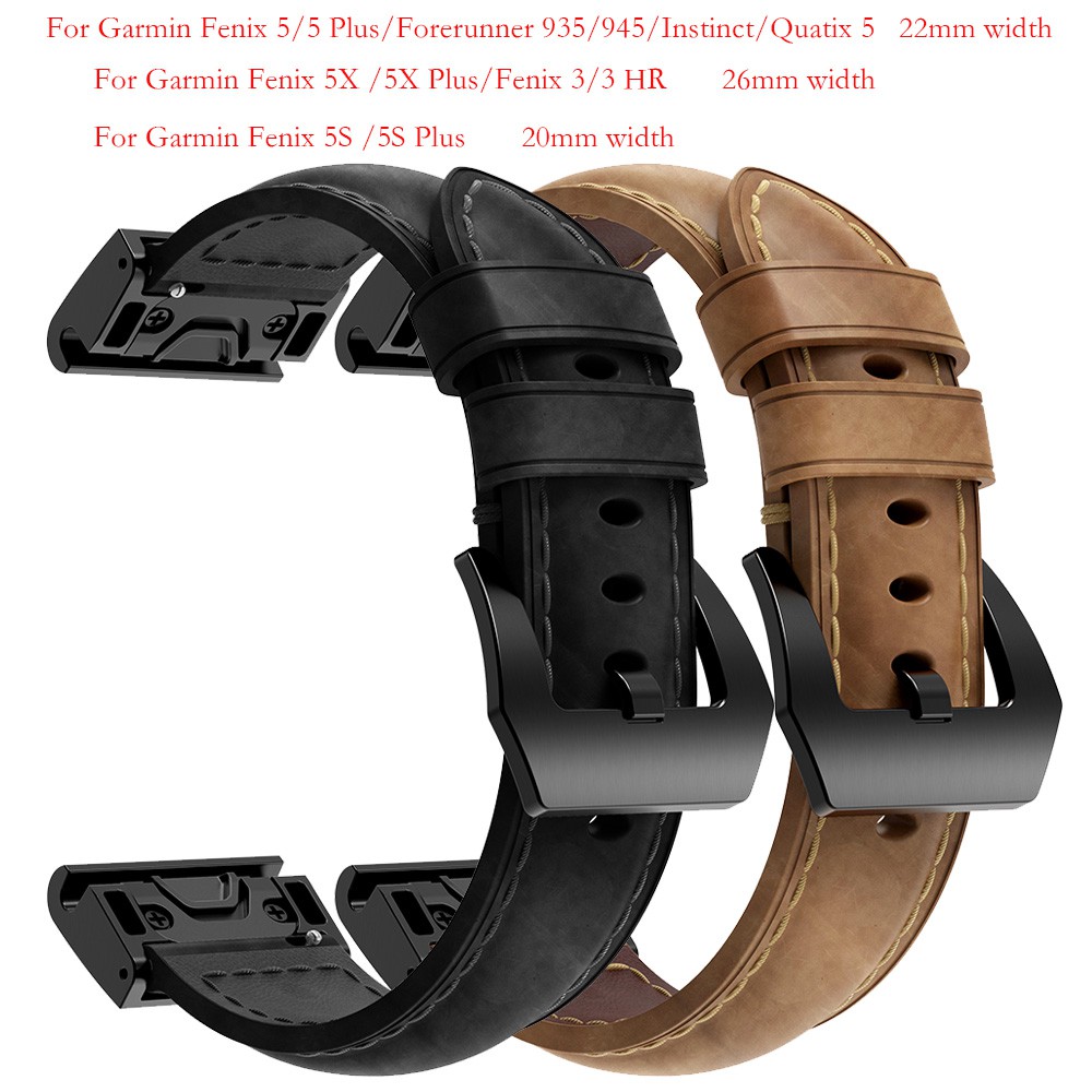 For Garmin Fenix 5/5X/5S Plus/Fenix 6 6S 6x Pro Watch Band Leather