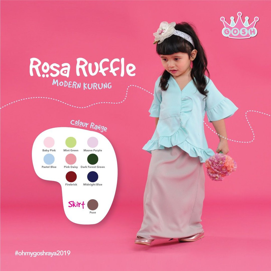  Baju  Kurung  Budak  Raya 2021  Gosh Kids Design Rosa Ruffle 