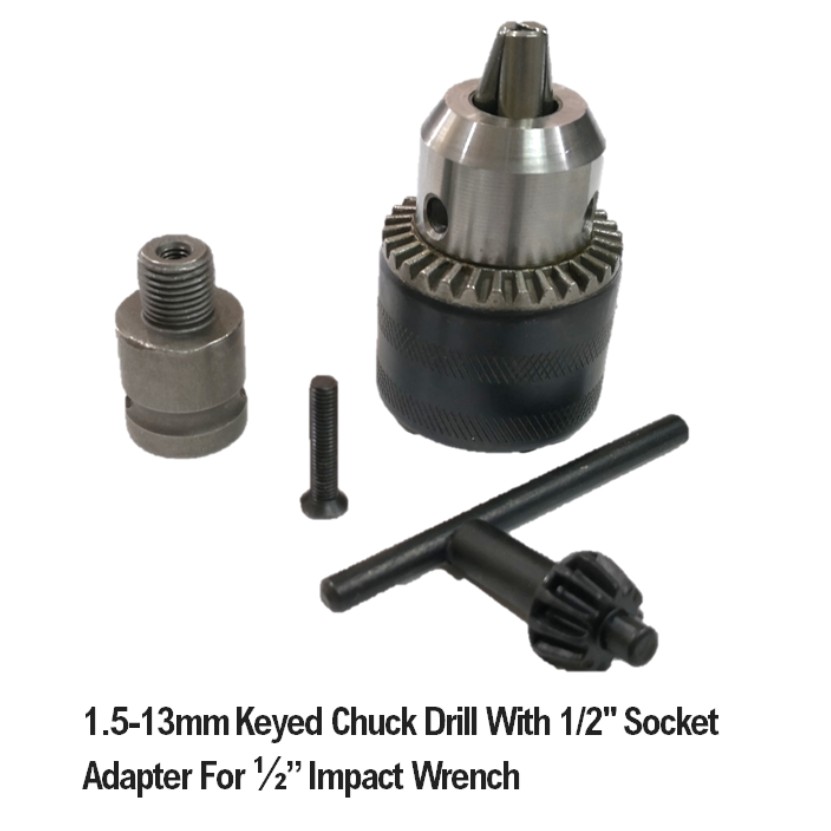 13mm-keyed-drill-chuck-20unf-with-1-2-inch-socket-adaptor-for-impact