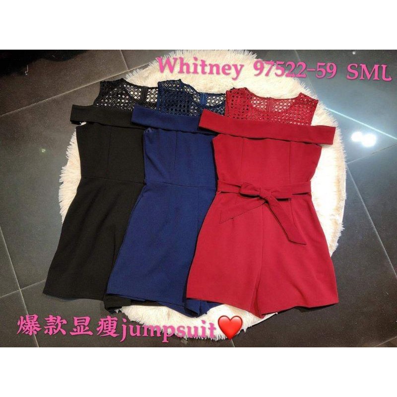 97522 高品质whitney爆款露肩连体裤 jumpsuit