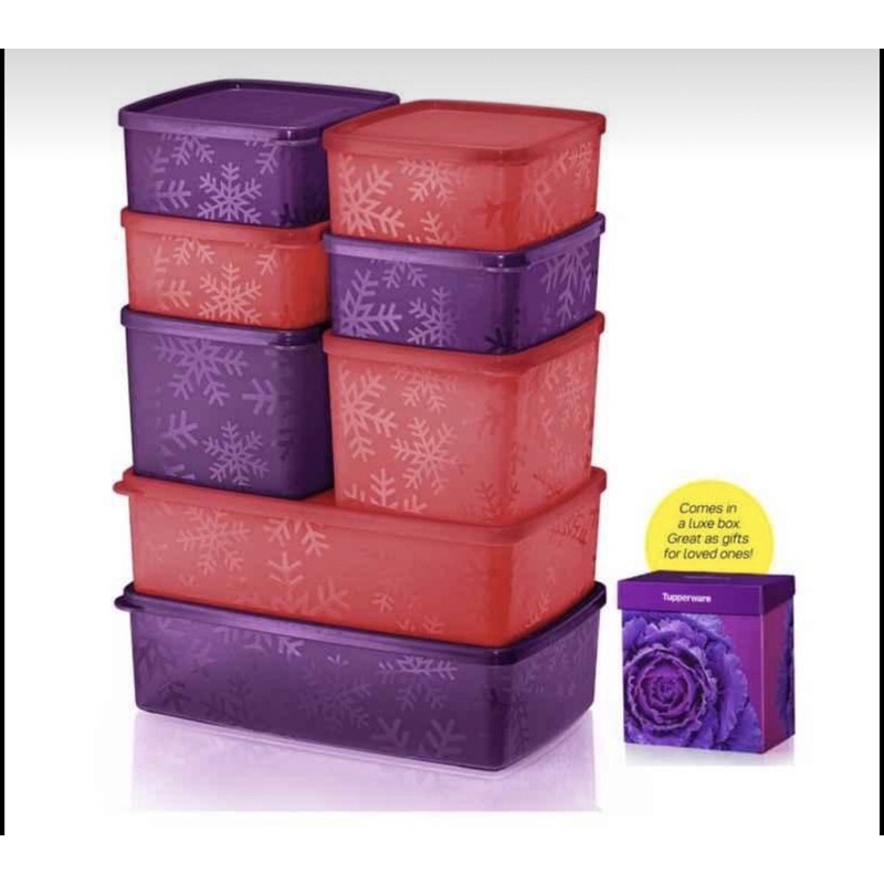 Tupperware Snowflake Square Round Set / Purple Series / Red Series / New Collection