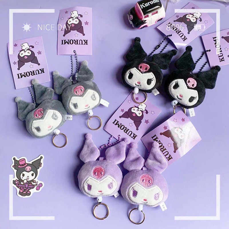 Kuromi Keychain Retractable Plushie Cute Keychains Stuffed Toy Bag ...