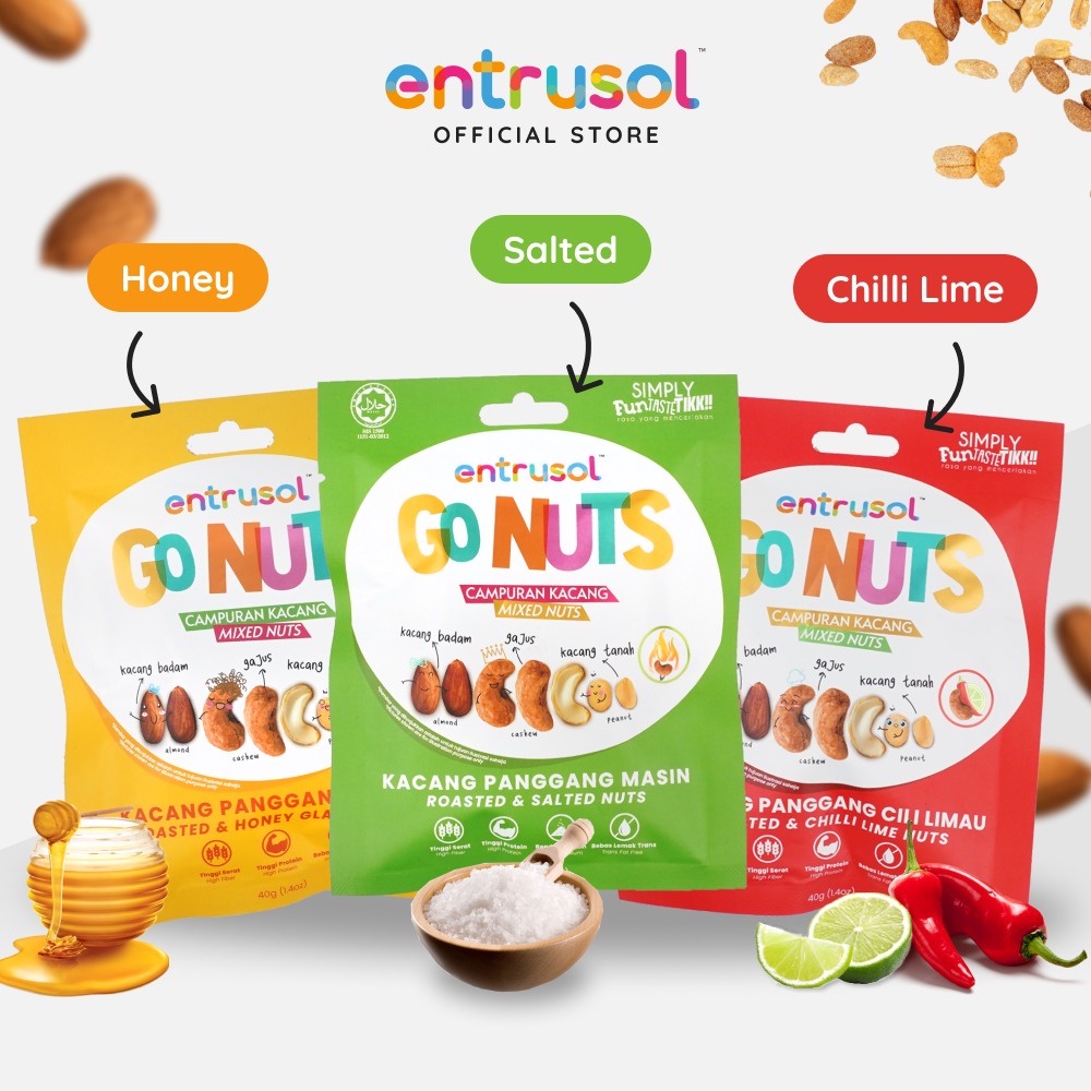 Entrusol Go Nuts (1 x 40g) Halal Certified Shopee Malaysia