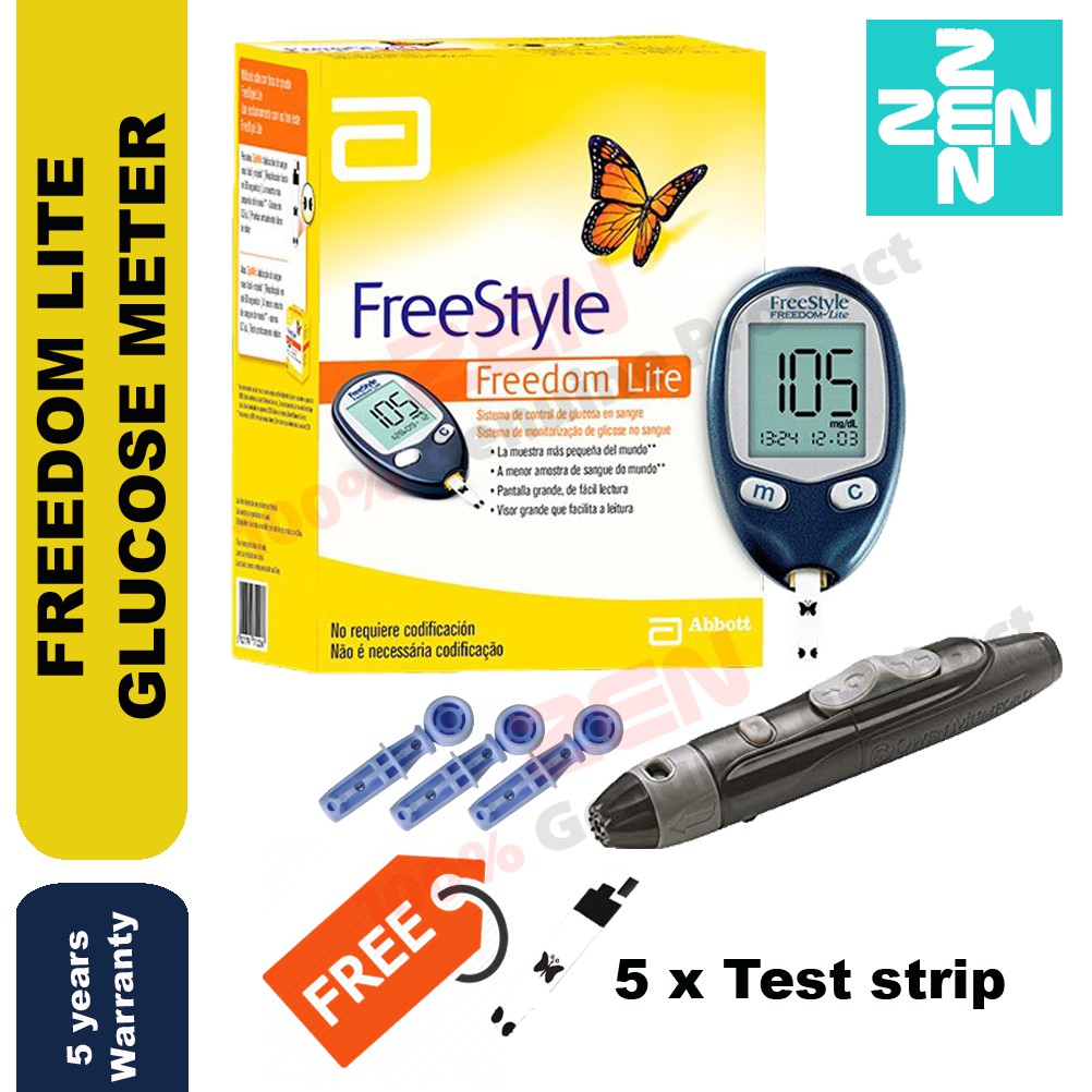 Abbott FreeStyle Freedom Lite Blood Glucose Meter Free 5 strips Shopee Malaysia