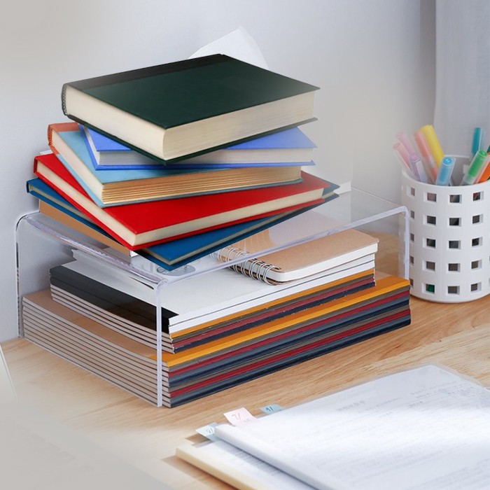 ACRYLIC SHELF RACK / ACRYLIC BOOK RACK / ACRYLIC DISPLAY RACK / TABLE