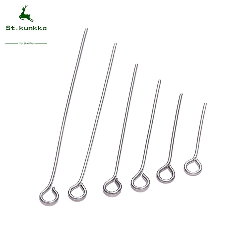St.kunkka Stainless Steel Eye Head Pins (100 Pcs 15 x 16 x 18 x 20 x 22 x 25 x 30 x 35 x 40 x 45 x 50 x 60 x 70mm)