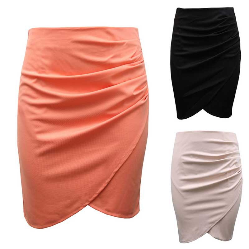 Local Ready Stock Women Ol Draped Tulip Skirt Wrap Midi Pencil
