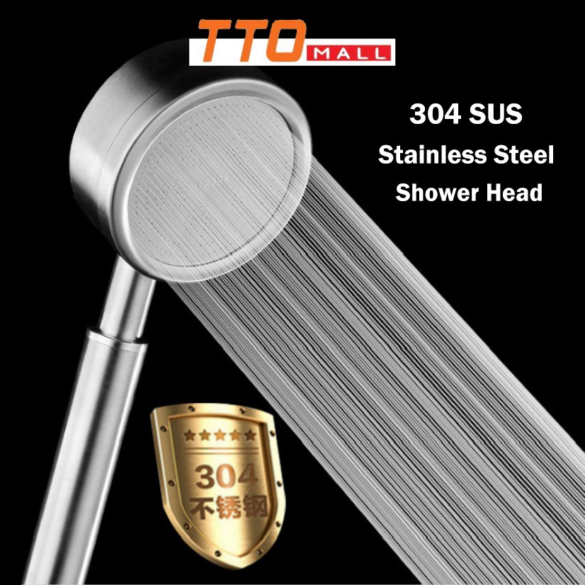 [TTO] High Quality SUS 304 Stainless Steel High Pressure Bathroom Hand Shower Head304不锈钢花洒喷头