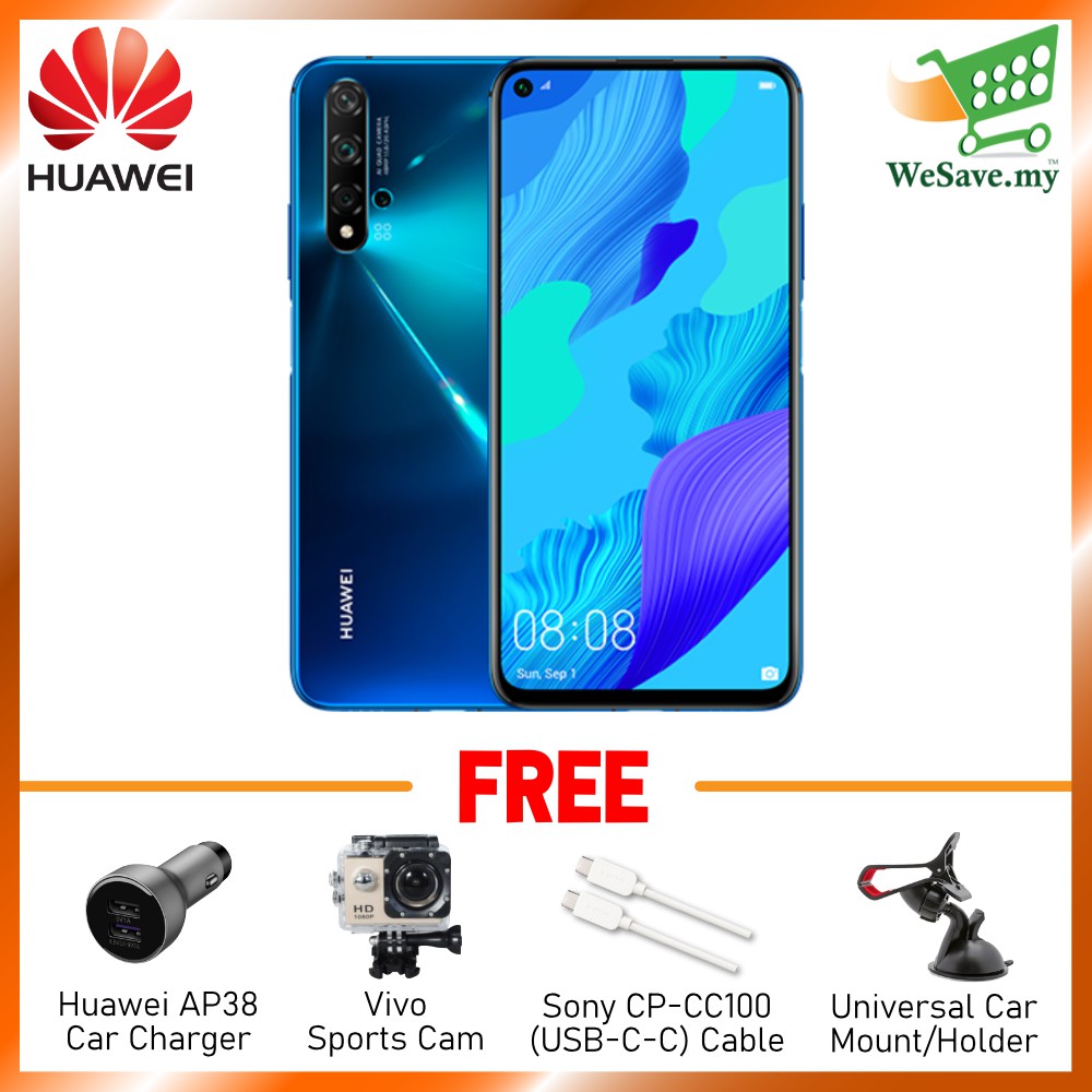 Free Accessories Huawei Nova 5t Smartphone 8gb Ram 128gb Crush Blue Colour Original 1 Year Warranty Shopee Malaysia