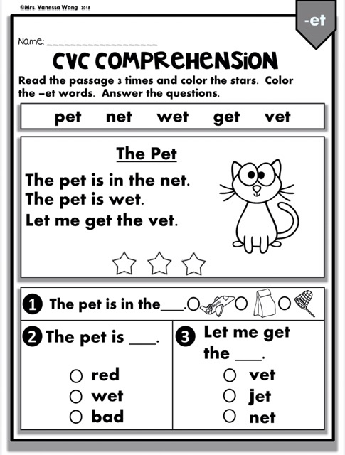 printable phonics worksheets cvc fluency bundle kindergarten first grade shopee malaysia