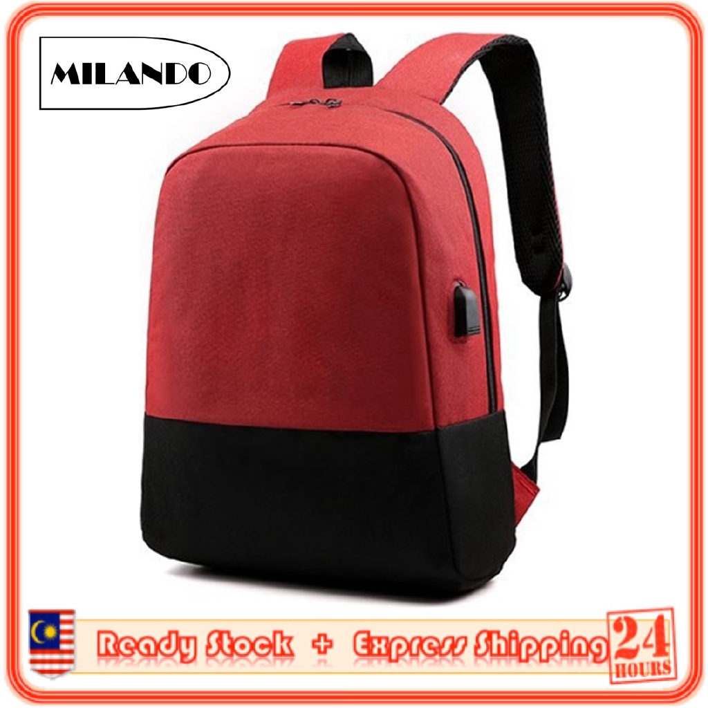 MILANDO Laptop Bag Unisex Multi-Function Backpack with USB Charging Port Large-Capacity Laptop Bag (Type 16)