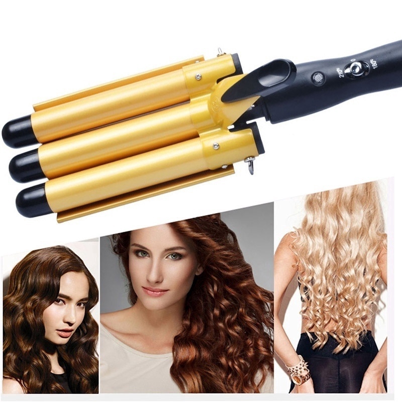 Digital Ceramic Triple Barrel Hair Wave Waver Curling Iron Curler