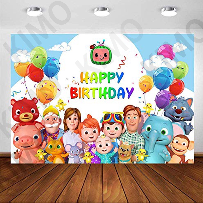 Cocomelon Backdrop Birthday Set Party Background poster Cartoon Theme Happy Birthday  Party Banner Decorations Supplies | Shopee Malaysia