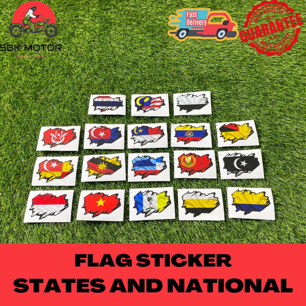 【HOT ITEM】FLAG STICKER STATES AND NATIONAL