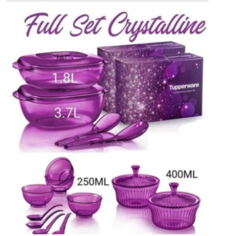 Tupperware: Purple Royale Crystalline Saucy Server/Crystalline Soup Server/Bowl with Spoon/Crystalline Small Server