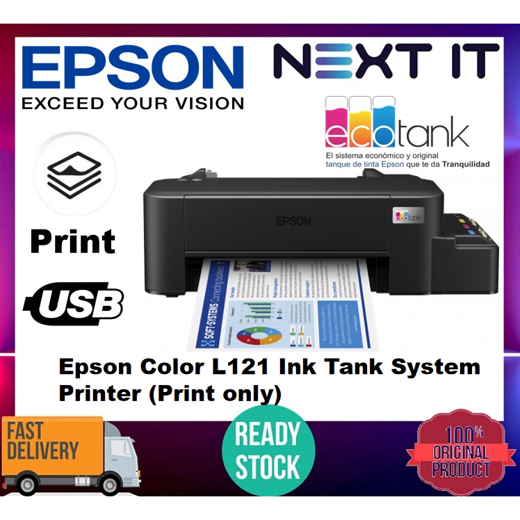 Epson Color L121 Ink Tank System Printer Print Only Shopee Malaysia 6831