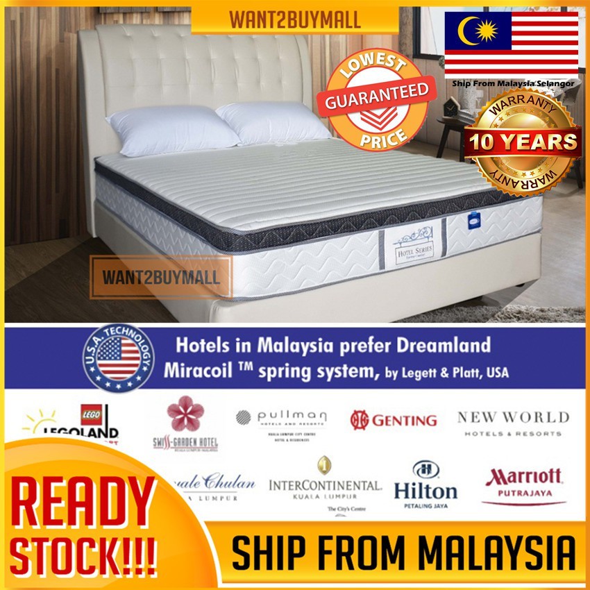 Hot Selling Top Sell Dreamland Hotel Series Eurotop Super Single Queen King Size Mattress Tilam Double Bujang Shopee Malaysia