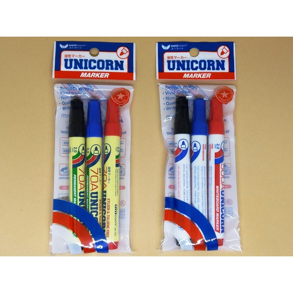 Unicorn Permanent / Whiteboard Marker (3 colour marker per pack) Shopee Malaysia