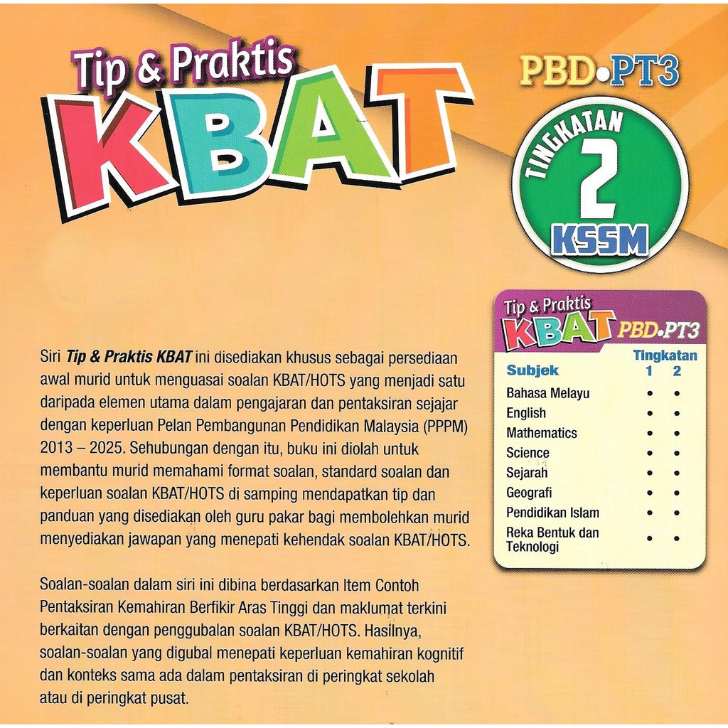 Myb Buku Latihan Tip Praktis Kbat Pt3 Tingkatan 2 Pendidikan Islam Sasbadi Shopee Malaysia