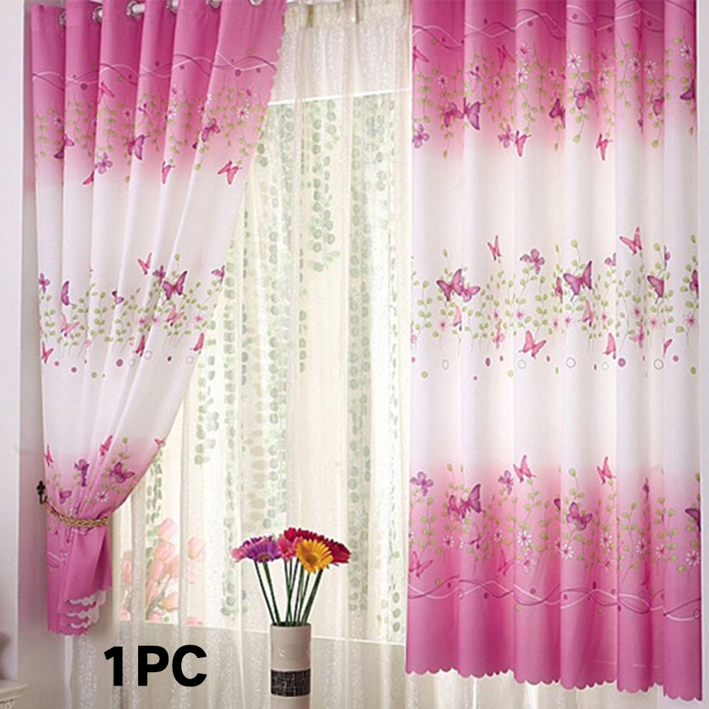 Baby Kid Girl Bedroom Window Butterfly Door Panel Fancy Curtains 200cmx100cm