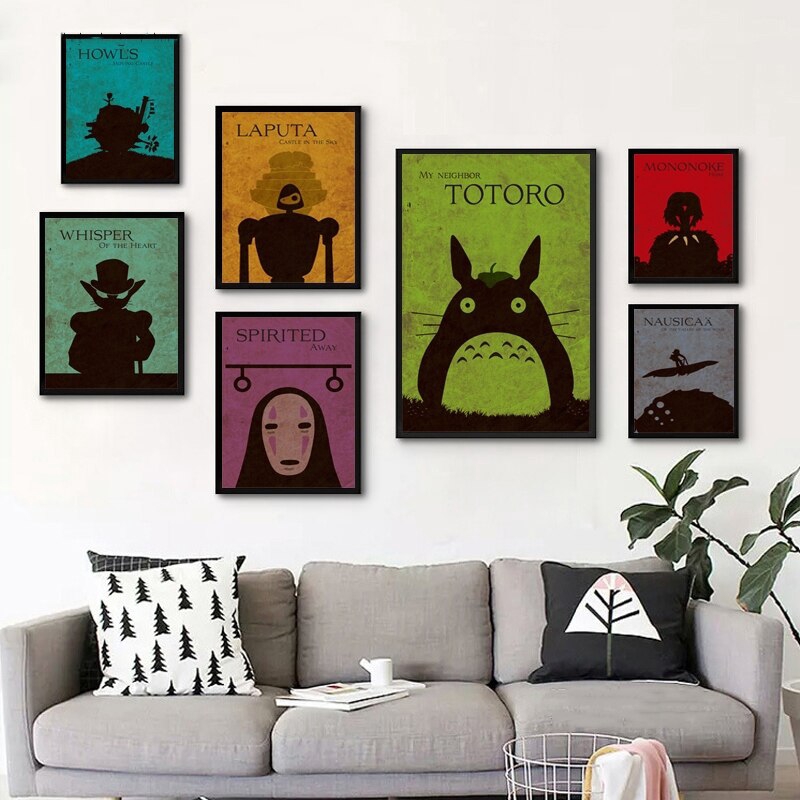 Modern Nordic Style My Neighbor Totoro Wall Art Painting Shopee Malaysia