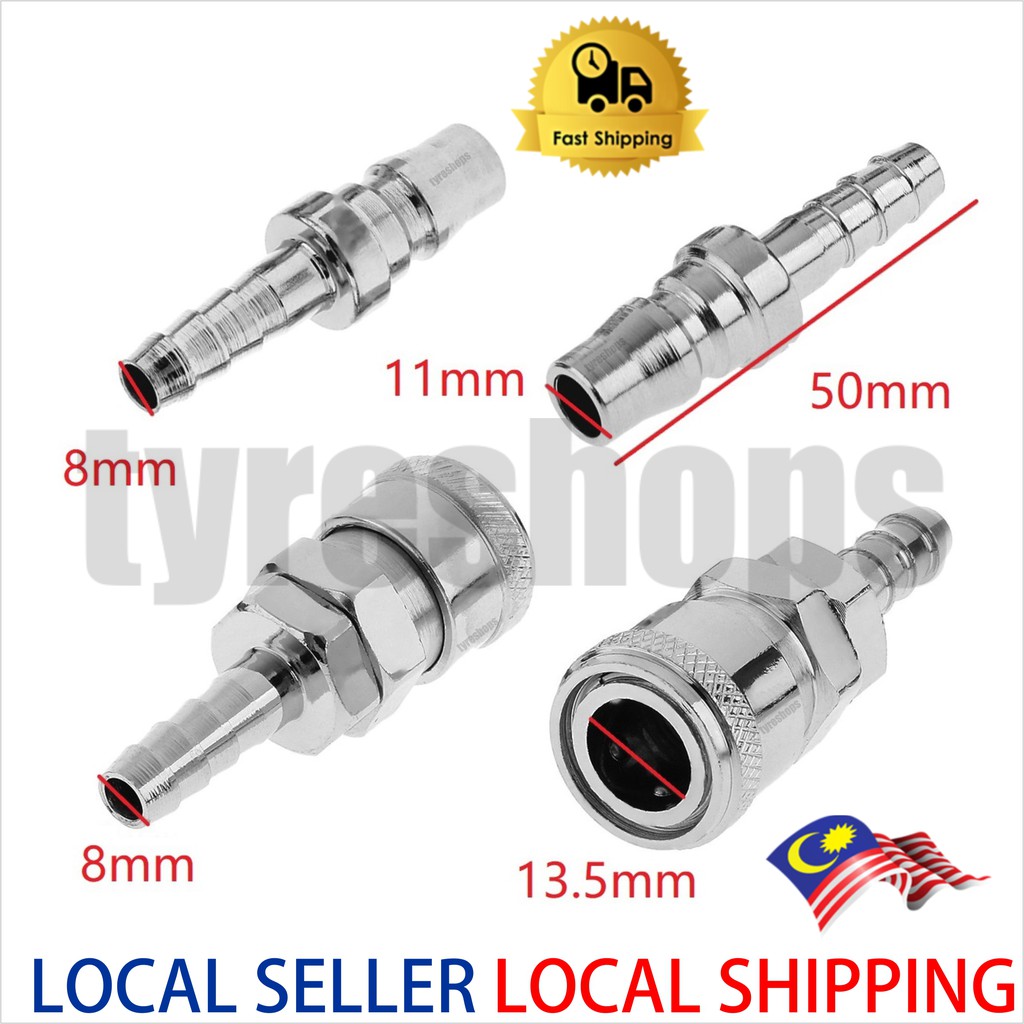 2PCS StEEL QUICK RELEASE AIR LINE HOSE COMPRESSOR FITTING CONNECTOR  20SH+PH 