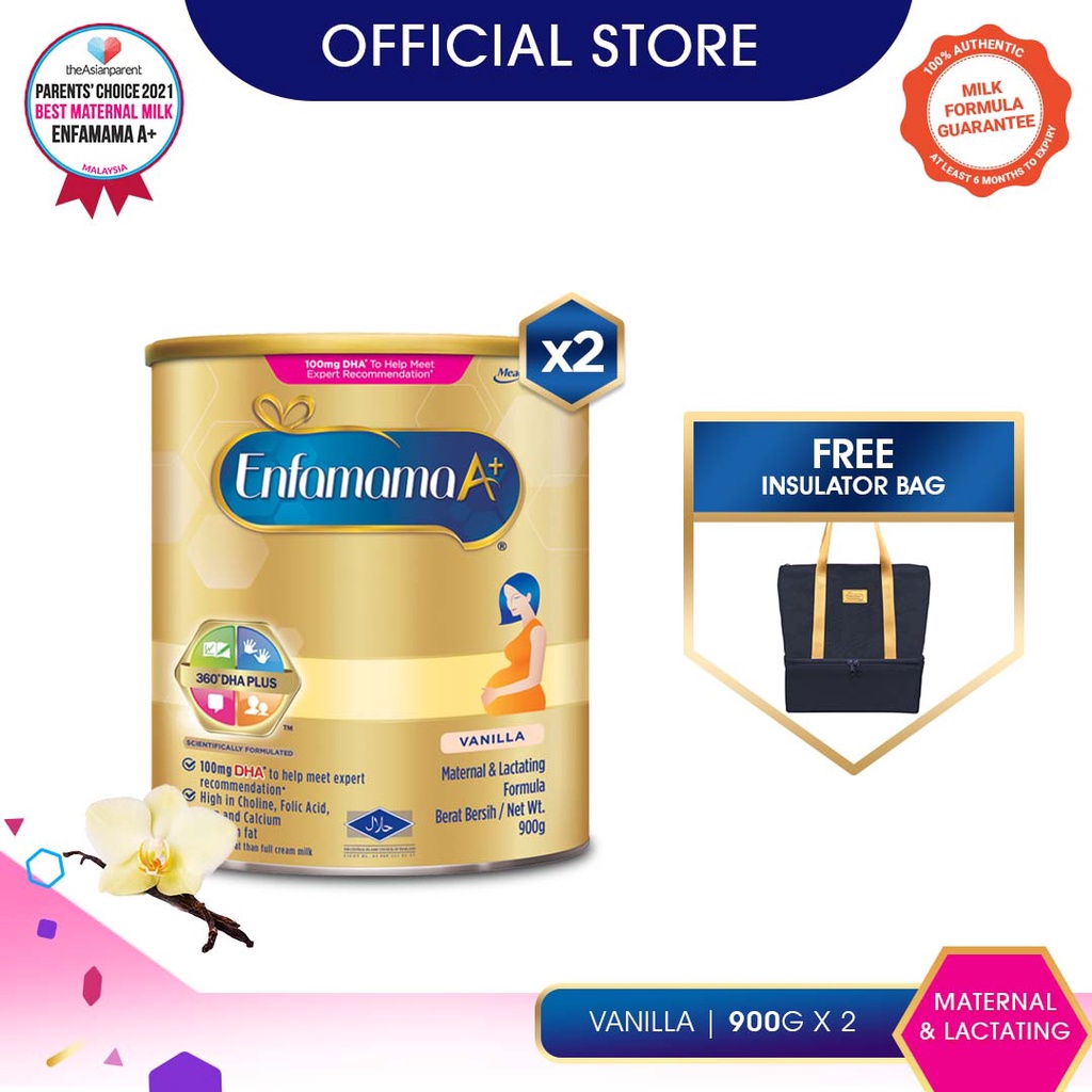 Enfamama A+ Vanilla - (1.8kg) FOC Insulator Bag (Maternal & Lactating Milk Formula)
