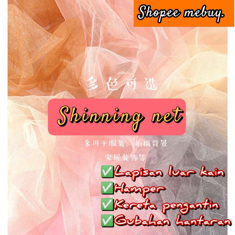 ❗PROMOTION PRICE Shinning net |net lembut| soft fabric|kain hamper buah/RAYA|net fabric|netting textile|kain jaring