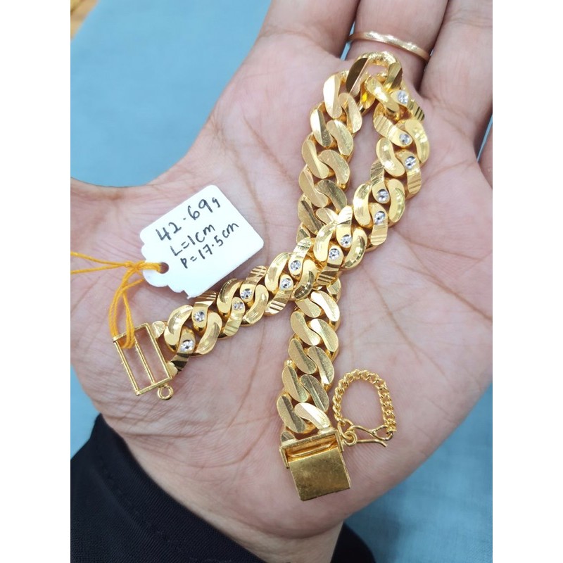 Gelang Putra Padu Dewasa 2c Emas 916 Tulen Shopee Malaysia