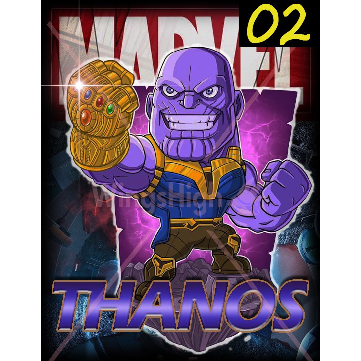 Avengers End Game Thanos chibi Printing T-shirt Round Neck Short Sleeve |  Shopee Malaysia