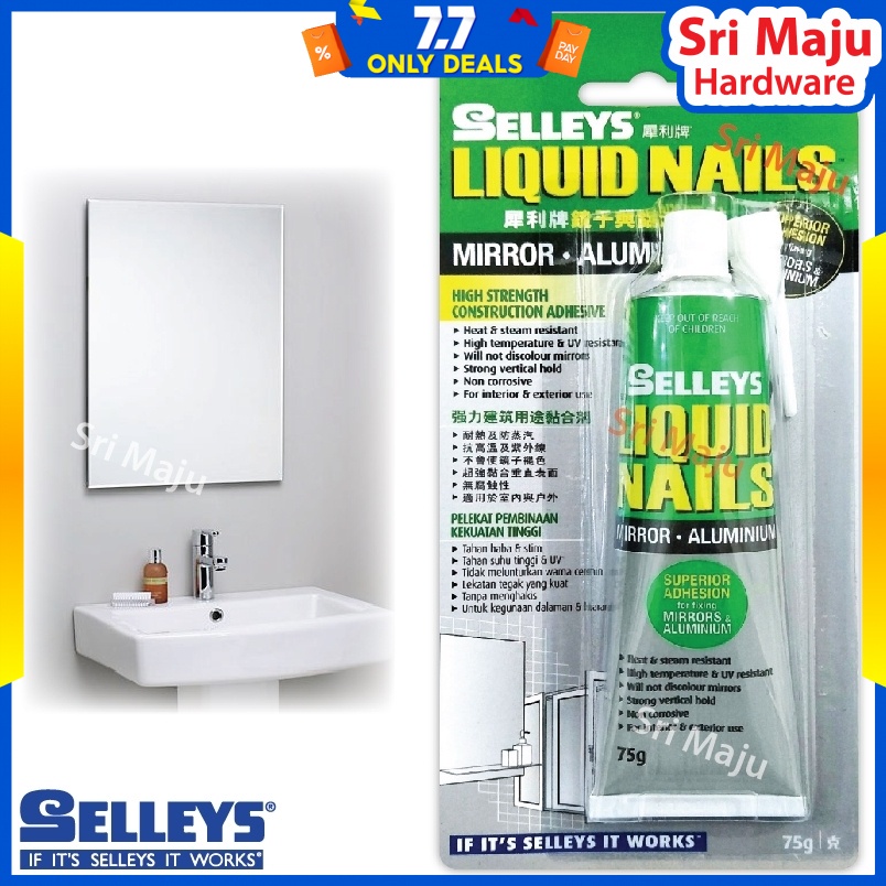 MAJU Selleys Liquid Nail Mirror Aluminum 75g High MAJU Selleys Liquid Nail Mirror Aluminum 75g High