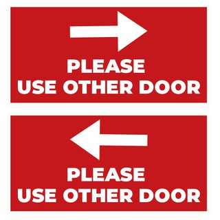 Please Use Other Door With Right Arrow Pvc Sign Sticker 105x210mm We Accept Cus Shopee Malaysia