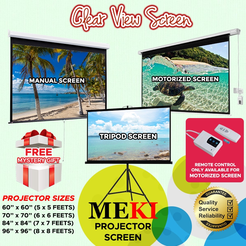 MEKI 4 Sizes High Quality Projector Screen Matte White Projector Manual